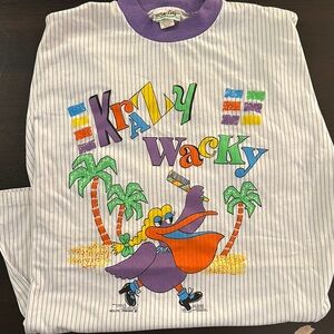 Vintage Krazy Wacky Graphic Shirt Beach Cover Up One Size ~Men’s sz XL Long